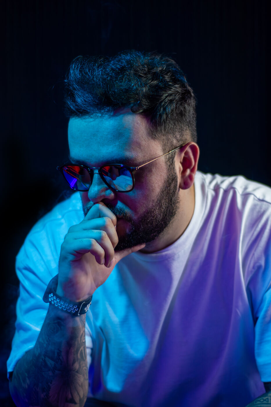 Electric performance with vibrant lights and futuristic vibes